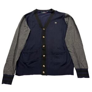 13-4 STEFANO RICCI Men's Cardigan Sweater Blue/Gray 2XL